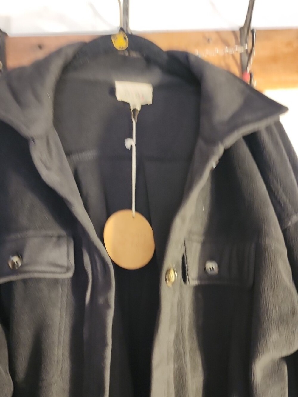 BiBi Black Longline Button-Front Duster - Picture 3 of 6